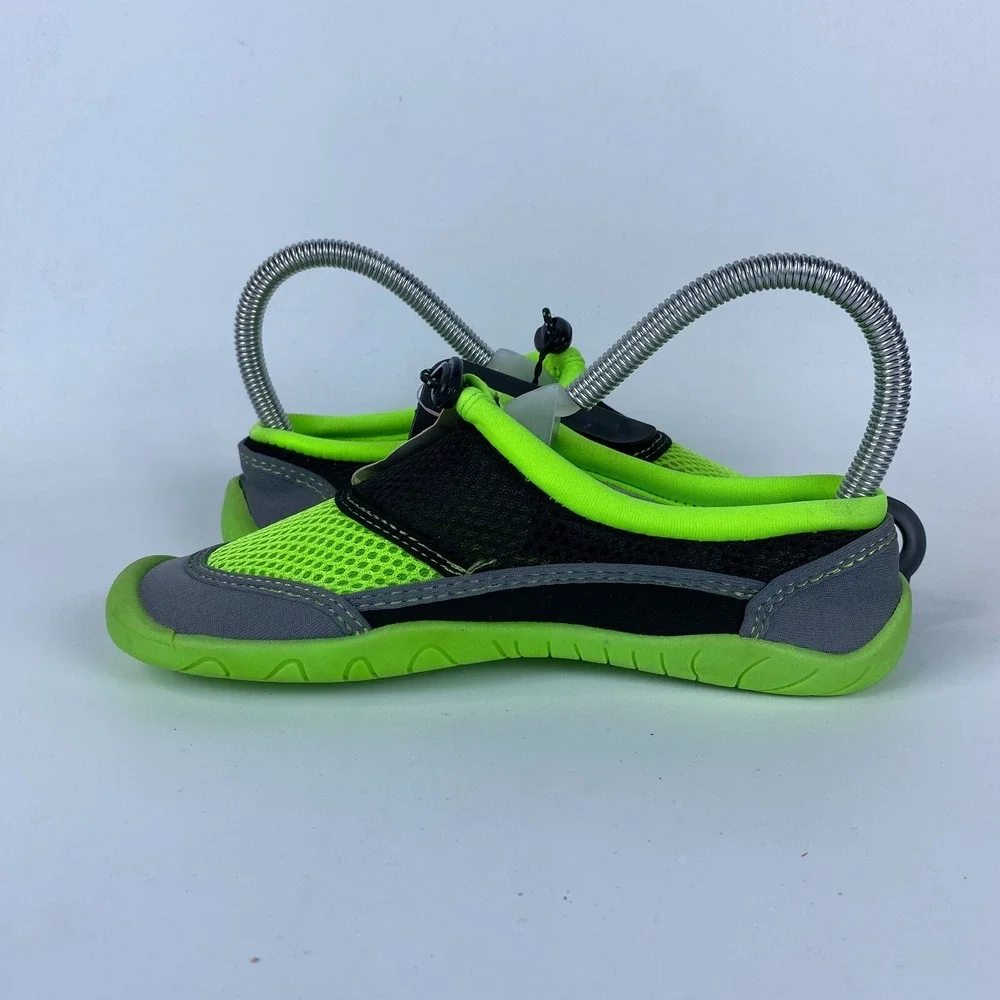 Wonder Nation Water Swim Shoes Shoes Kids Size‎ 2-3 Green Black Gray Mesh Upper
